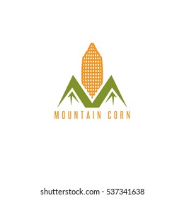 corn with abstract mountains vector design template