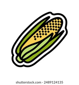 corn allergen free product food color icon vector. corn allergen free product food sign. isolated symbol illustration