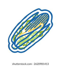 corn allergen free product food doodle icon sketch vector. corn allergen free product food sign. isolated symbol illustration