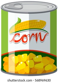 Corn in aluminum can illustration