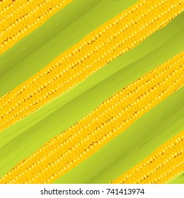 corn background with green leaves