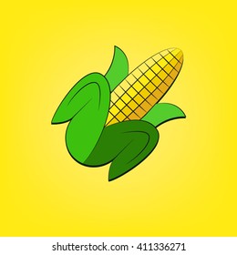 corn. background. logo. hot corn. grain. popcorn. agriculture. farming. ear of corn