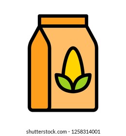 Corn bag vector, filled design editable outline icon