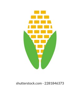 Icono de biocombustible de maíz. Grano. Vector.