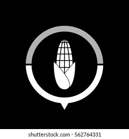 Corn -  black vector icon
