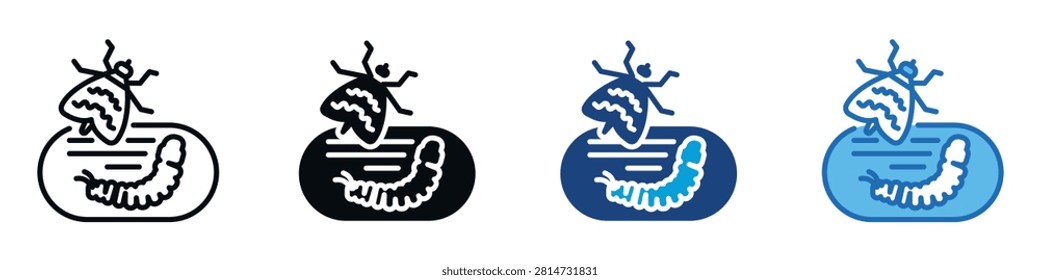 Corn Borer Icon Set Multiple Style Of