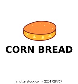 Corn bread vector logo template.