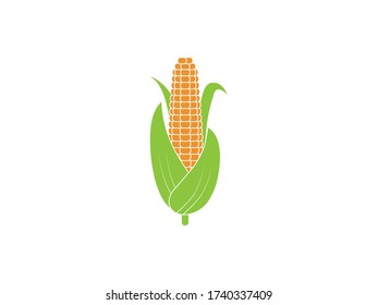 Corn, breakfast, food. Vector illustration, flat design.