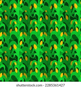 Corn bush pattern seamless. Cornfield background. Baby fabric texture