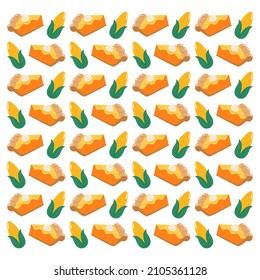 corn and cake background vector