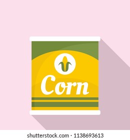 Corn can icon. Flat illustration of corn can vector icon for web design