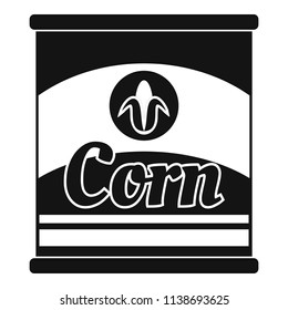 Corn can icon. Simple illustration of corn can vector icon for web design isolated on white background