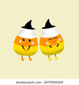 Corn candy are celebrating Halloween  Day at the night