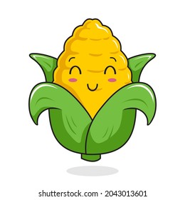 Corn Cartoon Kawaii Cute Vegetable Mascot Stock Vector (Royalty Free ...