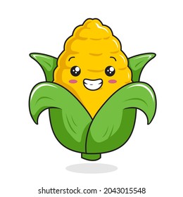 Corn Cartoon Kawaii Cute Vegetable Mascot-