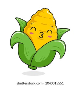 Corn Cartoon Kawaii Cute Vegetable Mascot-