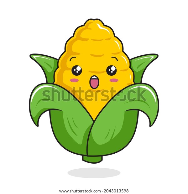 Corn Cartoon Kawaii Cute Vegetable Mascot Stock Vector (Royalty Free ...