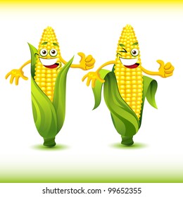 Corn cartoon set