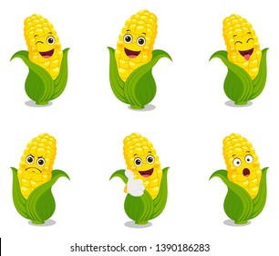 corn cartoon set illustration design