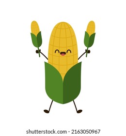 Corn Cartoon Vector Cute Vegetable Vector Stock Vector (Royalty Free ...
