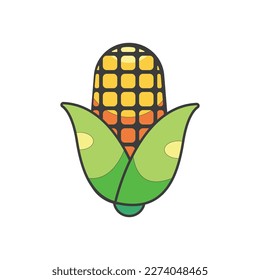 ilustración de icono del vector de dibujos animados de maíz
