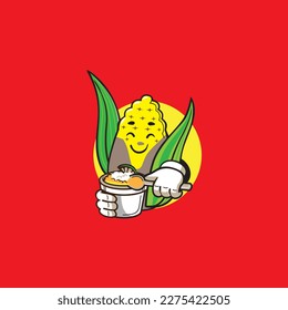Corn character design or mascot, perfect for logo, web and print illustration