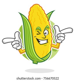 Corn character design or mascot, perfect for logo, web and print illustration