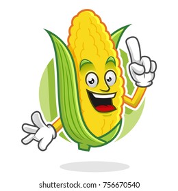 Corn character design or mascot, perfect for logo, web and print illustration