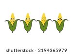 corn character illustration, corn cute expression vector