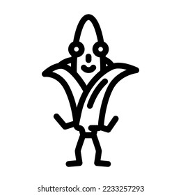 corn character line icon vector. corn character sign. isolated contour symbol black illustration