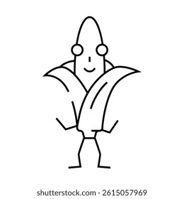 corn character line icon vector. corn character sign. isolated contour symbol black illustration