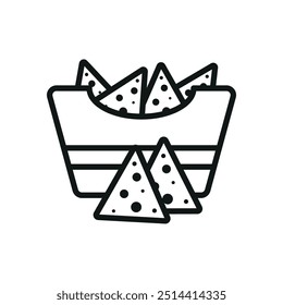Corn chips food beverage icon vector basic design simple and modern concept templates
