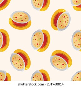 Corn chowder soup , cartoon seamless pattern background
