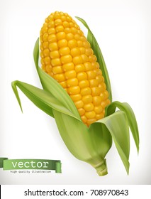 Corn Cob. 3d Vector Icon