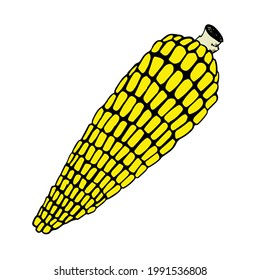 Clipart de maíz aislado en fondo blanco