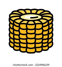 corn cob cut yellow color icon vector. corn cob cut yellow sign. isolated symbol illustration