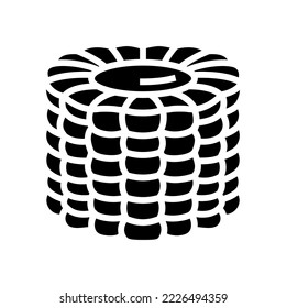 corn cob cut yellow glyph icon vector. corn cob cut yellow sign. isolated symbol illustration