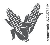 corn cob emblem isolated on white background
