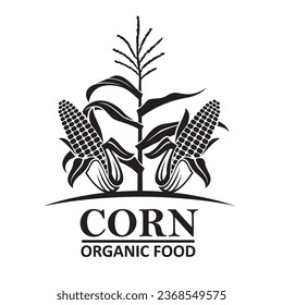 corn cob emblem isolated on white background