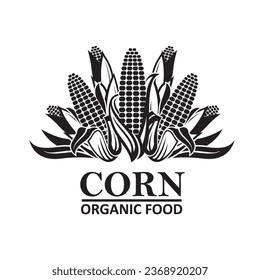 corn cob emblem isolated on white background
