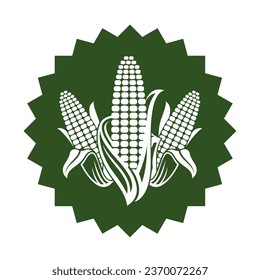 corn cob emblem isolated on white background