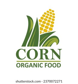 corn cob emblem isolated on white background
