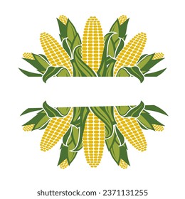 corn cob emblem isolated on white background