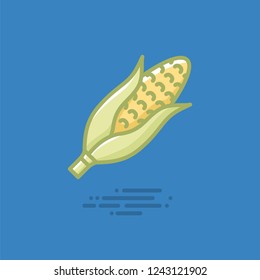Corn cob filled line icon. Healthy vegetable vector symbol.