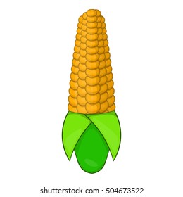 Corn cob icon. Cartoon illustration of corn vector icon for web design