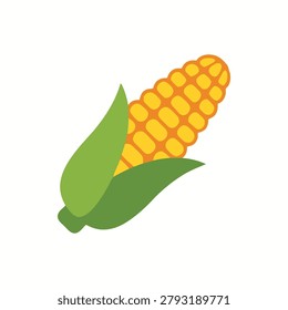 Corn Cob Icon Containing fresh farm vegetable, agricultural harvest theme, and healthy food atmosphere