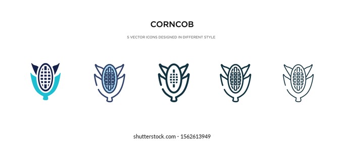 corn cob icon in different style vector illustration. two colored and black corn cob vector icons designed in filled, outline, line and stroke style can be used for web, mobile, ui