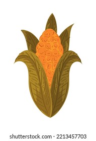 icono de mazorca de maíz aislado plano