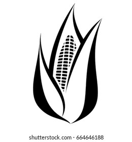 Corn cob icon isolated on a white background