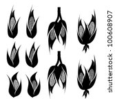 corn cob icon set